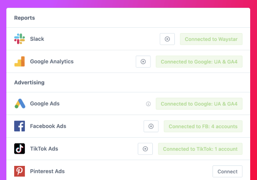 Support & Cost Integrations