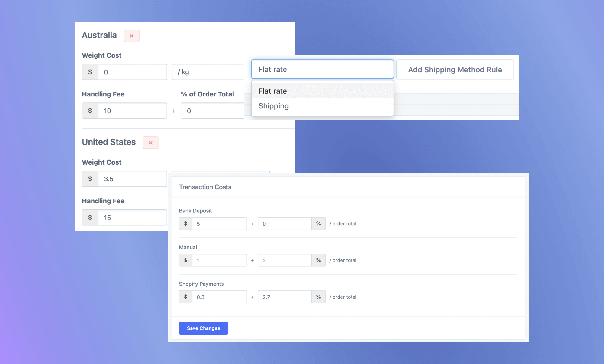 Accurate profit with shipping & transaction costs